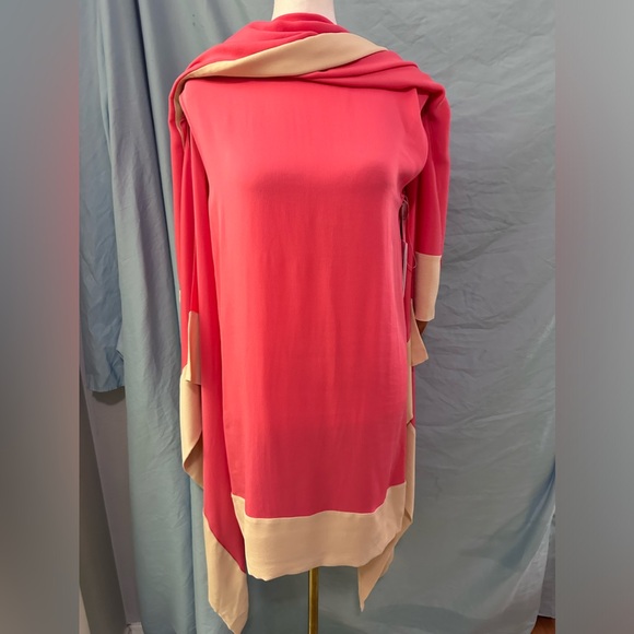 Vintage CHRISTIAN DIOR Runway Pink Silk Kaftan Sheath Shift Dress NWT $5400 Sz 4 - Picture 5 of 14